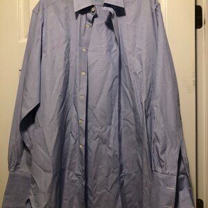 HILDITCH & KEY MEN'S COTTON DRESS SHIRT W/FRENCH CUFFS SIZE: 16L